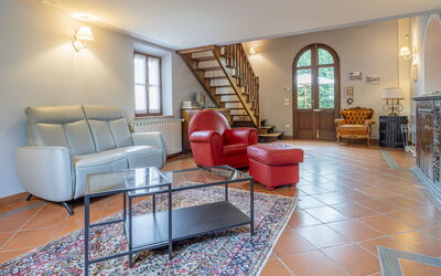 Casa Michela Casalguidi, Garden, Wifi: Interior Design, Flooring, Furniture, Ceiling, Floor, Room, Couch, Lighting, Living Room, Home