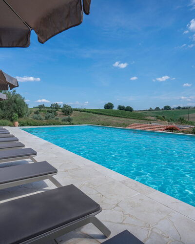 Belmonte Spereto Apartment With Pool, Montaione: Blue, Swimming Pool, Outdoor Furniture, Sunlounger, Thermae, Reflecting Pool, Resort, Eco Hotel, Water Feature, Villa