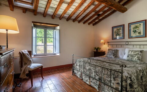 In the Heart of Chianti, Pool, Wifi, View - Lillia: Wall, Furniture, Home, Flooring, Bedroom, Bed, Bed Frame, Room, Apartment, Bedding