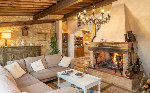 Villa L'elsa Beautiful Country Home With View: Furniture, Interior Design, Wall, Flooring, Ceiling, Couch, Floor, Living Room, Table, Chair