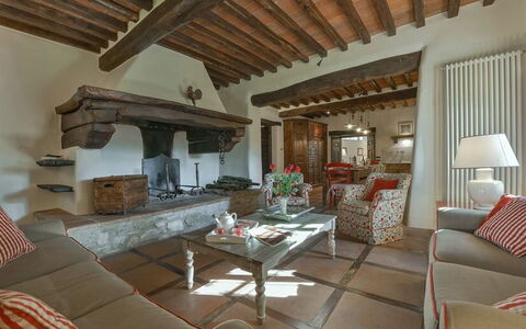 La Dimora del Chianti Dimora: Stunning Tuscan Vill: Furniture, Wall, Flooring, Interior Design, Home, Room, Floor, Living Room, Ceiling, Lighting