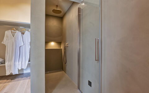 Villa del Mangia, 5Panoramic Pool and Chef Service: Flooring, Floor, Interior Design, Plumbing Fixture, Ceiling, Lighting, Bathroom, Room, Plumbing, Door