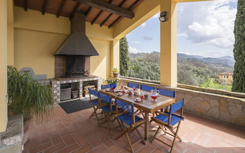 Villa Alessia Luxury: Furniture, Interior Design, Chair, Table, Kitchen & Dining Room Table, Ceiling, Room, Shade, Eco Hotel, Living Room