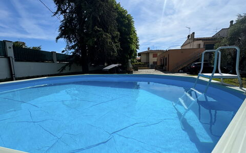 Il Volo Del Nibbio: Blue, Swimming Pool, Composite Material, Shade, Backyard, Resort