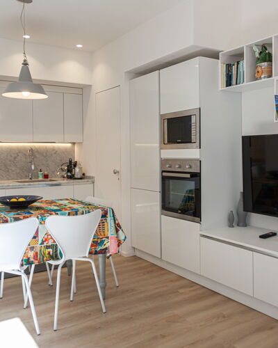 La Casa Dei Mandarini: Furniture, Interior Design, Kitchen, Flooring, Wall, Kitchen Appliance, Countertop, Cabinetry, Wood, Ceiling