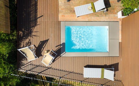 Casa Meletta: Swimming Pool, Outdoor Furniture, Eco Hotel, Shade, Leisure, Wood Stain, Resort, Deck, Design, Hardwood