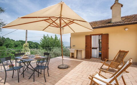 Casa Rosmarino, Ac, Wifi, Narni: Furniture, Wood, Chair, Table, Outdoor Furniture, Flooring, Kitchen & Dining Room Table, Outdoor Table, Shade, Wood Stain