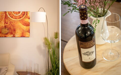 San Cristofano Blu Apartment Santa Croce, Florence: Bottle, Wine, Barware, Glass Bottle, Glass, Wine Bottle, Drinkware