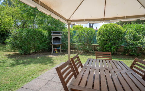 Il Campino, Pool, Montaione: Garden, Shade, Outdoor Furniture, Outdoor Structure, Outdoor Table, Backyard, Canopy, Landscaping, Yard, Lawn