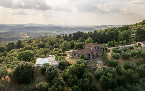 Casale Sunset: Landscape, Rural Area, Chaparral, Hill Station, Estate, Meadow, Shrubland, Aerial Photography, Plantation, Farmhouse
