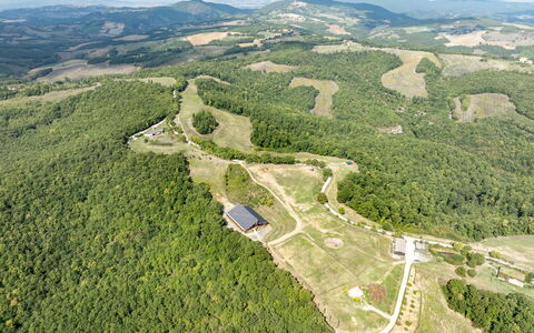 Villa Airone Tegoni, Pool, Radicondoli: Landscape, Land Lot, Plain, Bird'S-Eye View, Aerial Photography, Hill Station, Plantation, Farm