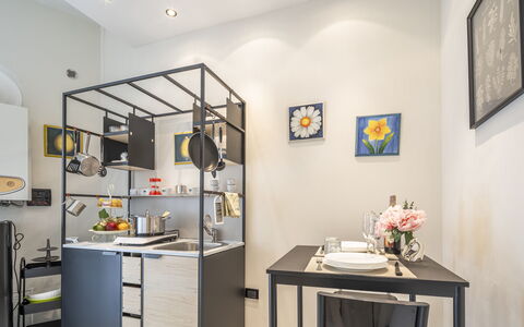 Casa Gioia In Lucca: Furniture, Interior Design, Lighting, Flooring, Home, Floor, Room, Chair, Ceiling, Kitchen