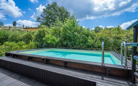 Casale La Canigiana, House, Pool, San Miniato: Swimming Pool, Composite Material, Resort, Deck, Hardwood, Leisure, Shade, Eco Hotel, Wood Stain, Wood Flooring