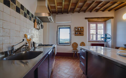 Mensano Old Town Apartment: Wall, Flooring, Kitchen, Wood, Interior Design, Countertop, Home, Floor, Ceiling, Furniture