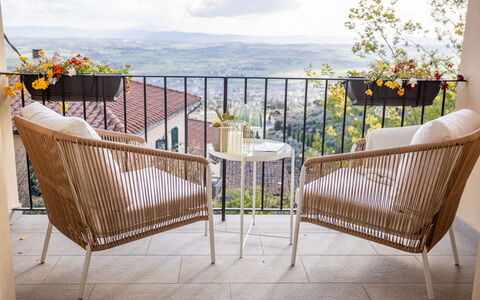 Casa Coccinella: Furniture, Outdoor Furniture, Chair, Table, Outdoor Table, Wicker, Balcony, Patio, Shade, Coffee Table