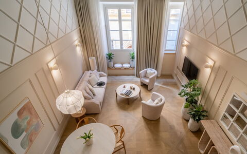 Elegant Apartments Near the Duomo: Interior Design, Furniture, Wall, Flooring, Wood, Floor, Ceiling, Lighting, Living Room, Room