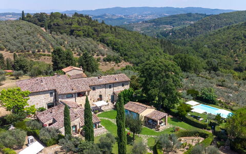 Villa Belchianti: Landscape, Groundcover, Estate, Cottage, Village, Bird'S-Eye View, Landscaping, Farmhouse, Villa, Aerial Photography