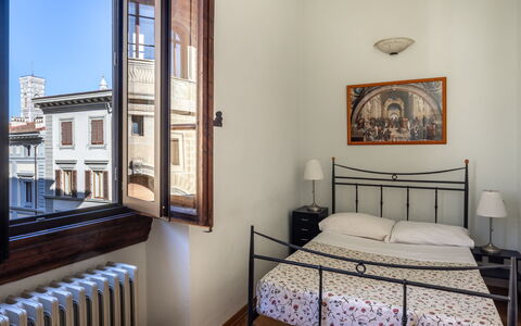 Cuore Di Firenze Apartment: Wall, Interior Design, Floor, Flooring, Apartment, Bedroom, Home, Picture Frame, Room, Bed