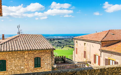 Your Tuscan Retreat: Sky, Blue, Wall, Horizon, Village, Stone Wall, Stock Photography
