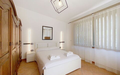 Your Tuscan Retreat: Interior Design, Ceiling, Flooring, Floor, Bed, Furniture, Home, Bedroom, Apartment, Lighting