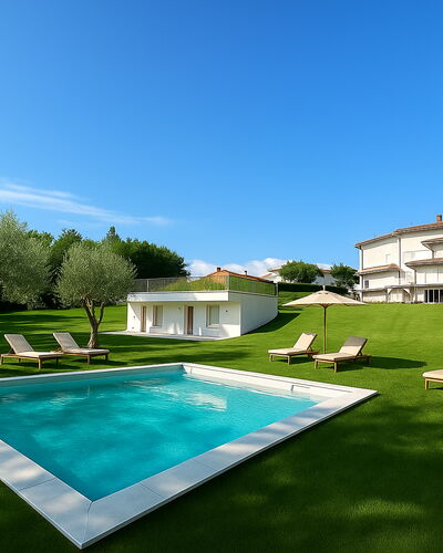 Villa al Glicine: Swimming Pool, Garden, Land Lot, Lawn, Resort, Shade, Estate, Landscaping, Yard, Farmhouse