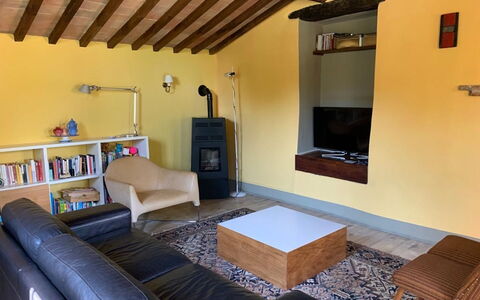 Villa Vindelbono: Furniture, Interior Design, Flooring, Wall, Floor, Wood, Ceiling, Room, Couch, Living Room