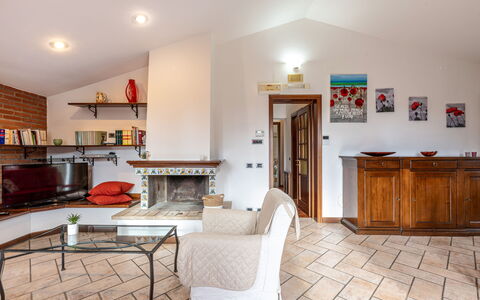 Casa Miramonti: Furniture, Interior Design, Flooring, Floor, Wood, Ceiling, Room, Lighting, Living Room, Home