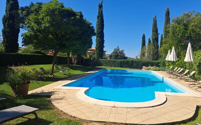 Podere Peteglia: Swimming Pool, Blue, Resort, Garden, Estate, Eco Hotel, Landscaping, Shade, Hacienda, Thermae
