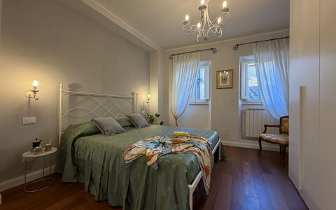 Casa Amandoli: Interior Design, Furniture, Bed, Bedroom, Flooring, Floor, Room, Ceiling, Wood, Bed Sheet