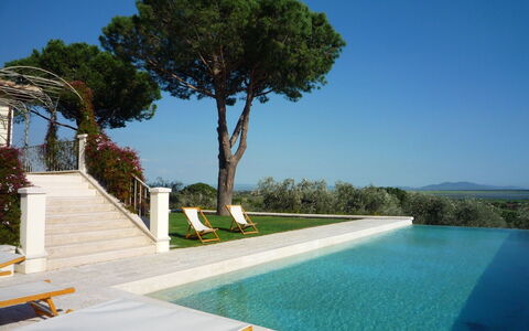 Castelprile: Blue, Swimming Pool, Shade, Landscaping, Garden, Estate, Villa, Hacienda, Water Feature, Resort