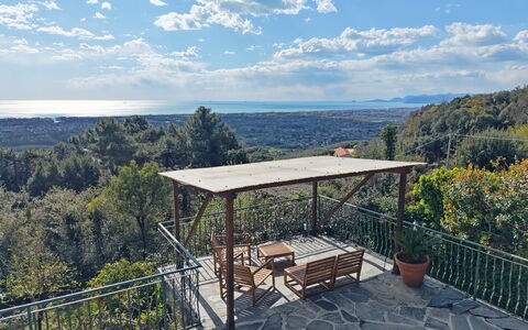 Villa Il Giardino: Furniture, Outdoor Furniture, Fence, Iron, Chair, Balcony, Deck, Shade, Outdoor Table, Handrail