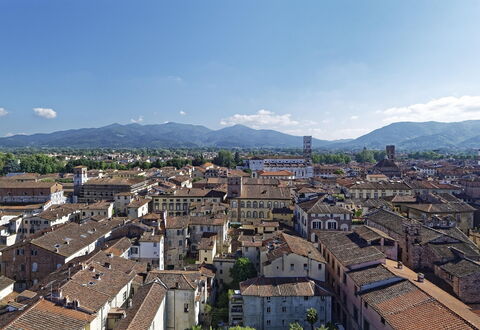 La Casa degli Artisti, Jacuzzi, Marliana: Daytime, Urban Area, City, Residential Area, Hill, Roof, Town, Horizon, Neighbourhood, Landscape
