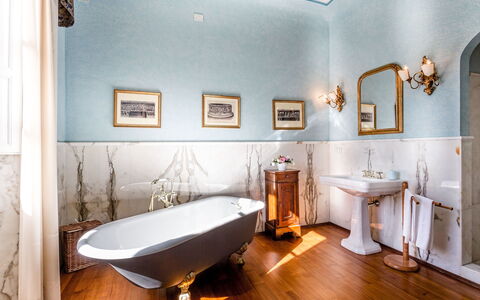 Splendida: Interior Design, Flooring, Plumbing Fixture, Lighting, Bathroom, Floor, Plumbing, Tap, Light Fixture, Bathtub