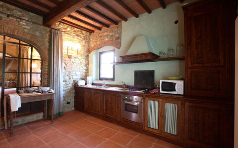 Mattei Villa: Wall, Furniture, Interior Design, Flooring, Kitchen, Countertop, Floor, Ceiling, Cabinetry, Room