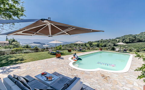 Chateau la Siroque: Umbrella, Swimming Pool, Leisure, Outdoor Furniture, Shade, Resort, Eco Hotel, Estate, Garden, Landscaping