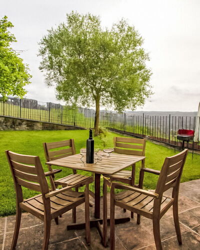 Casa Dell'Uva: Furniture, Outdoor Furniture, Chair, Shade, Canopy, Outdoor Table, Outdoor Structure, Patio, Awning, Kitchen & Dining Room Table