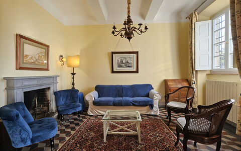 Villa Il Torrazzo, Vista Mare, Massarosa: Furniture, Interior Design, Wall, Flooring, Couch, Wood, Living Room, Room, Floor, Picture Frame