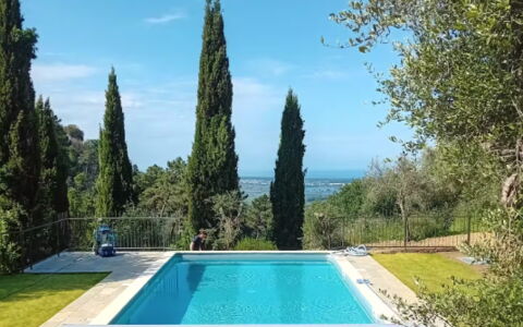 Villa Il Torrazzo, Vista Mare, Massarosa: Swimming Pool, Blue, Shade, Estate, Garden, Resort, Hacienda, Backyard, Landscaping, Villa
