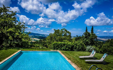Podere i Prati: Blue, Swimming Pool, Garden, Eco Hotel, Landscaping, Shade, Water Feature, Resort, Hacienda, Cumulus