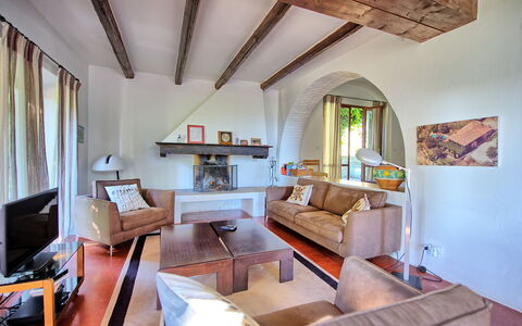 Villa Ulivacci: Furniture, Interior Design, Flooring, Floor, Couch, Wood, Ceiling, Room, Living Room, Lighting