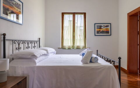 Casa Lory, Monteriggioni, Siena: Interior Design, Furniture, Bed, Floor, Bedroom, Flooring, Bedding, Room, Ceiling, Bed Sheet