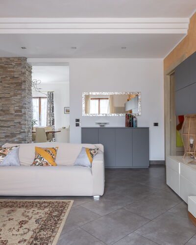 Casa Lory, Monteriggioni, Siena: Furniture, Interior Design, Flooring, Couch, Wall, Floor, Living Room, Wood, Room, Ceiling
