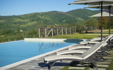 Villa Serena: Mountainous Landforms, Swimming Pool, Outdoor Furniture, Hill, Mountain, Mountain Range, Sunlounger, Composite Material, Ridge, Resort