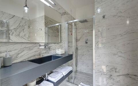 Villa Senio: Flooring, Plumbing Fixture, Interior Design, Floor, Bathroom, Bathroom Sink, Tap, Sink, Plumbing, Tile