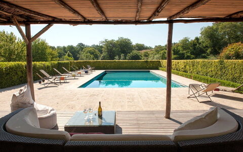 Villa Collombroso: Swimming Pool, Outdoor Furniture, Furniture, Resort, Sunlounger, Shade, Composite Material, Leisure, Chair, Garden