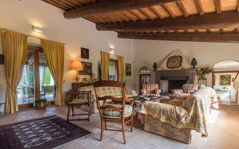 Villa Molinazzo 14: Furniture, Home, House, Lighting, Chair, Table, Flooring, Living Room, Houseplant, Flowerpot