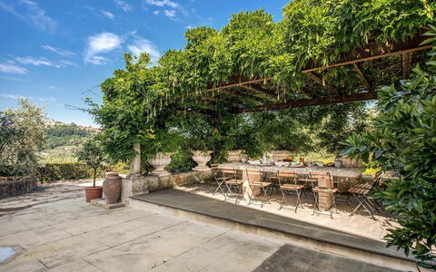 Villa la Brezza: Garden, Flowerpot, Shade, Flagstone, Outdoor Structure, Houseplant