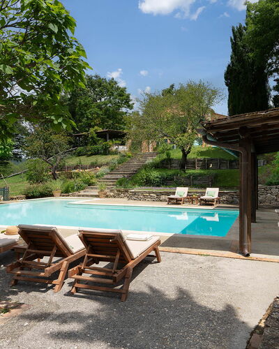 Villa la Foresta: Outdoor Furniture, Estate, Hacienda, Shade, Garden, Flagstone, Backyard, Courtyard, Villa, Swimming Pool