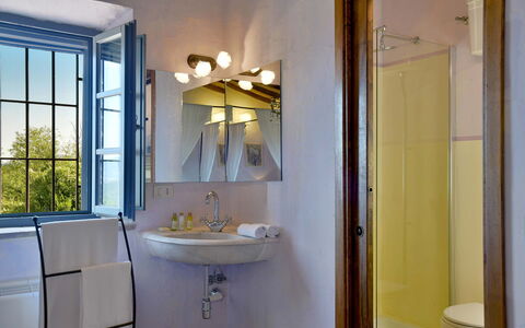 Villa Ghirlanda: Wall, Interior Design, Bathroom Sink, Plumbing Fixture, Light Fixture, Ceiling, Lighting, Home, Bathroom, Sink