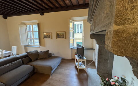 Casa Anna 13: Wood, Flooring, Interior Design, Furniture, Floor, Ceiling, Room, Living Room, Wood Flooring, Chair